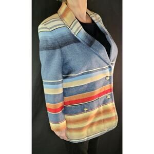 Express VTG Striped Jacket Coat Made in Italy Size Small US Size Large RN 54867